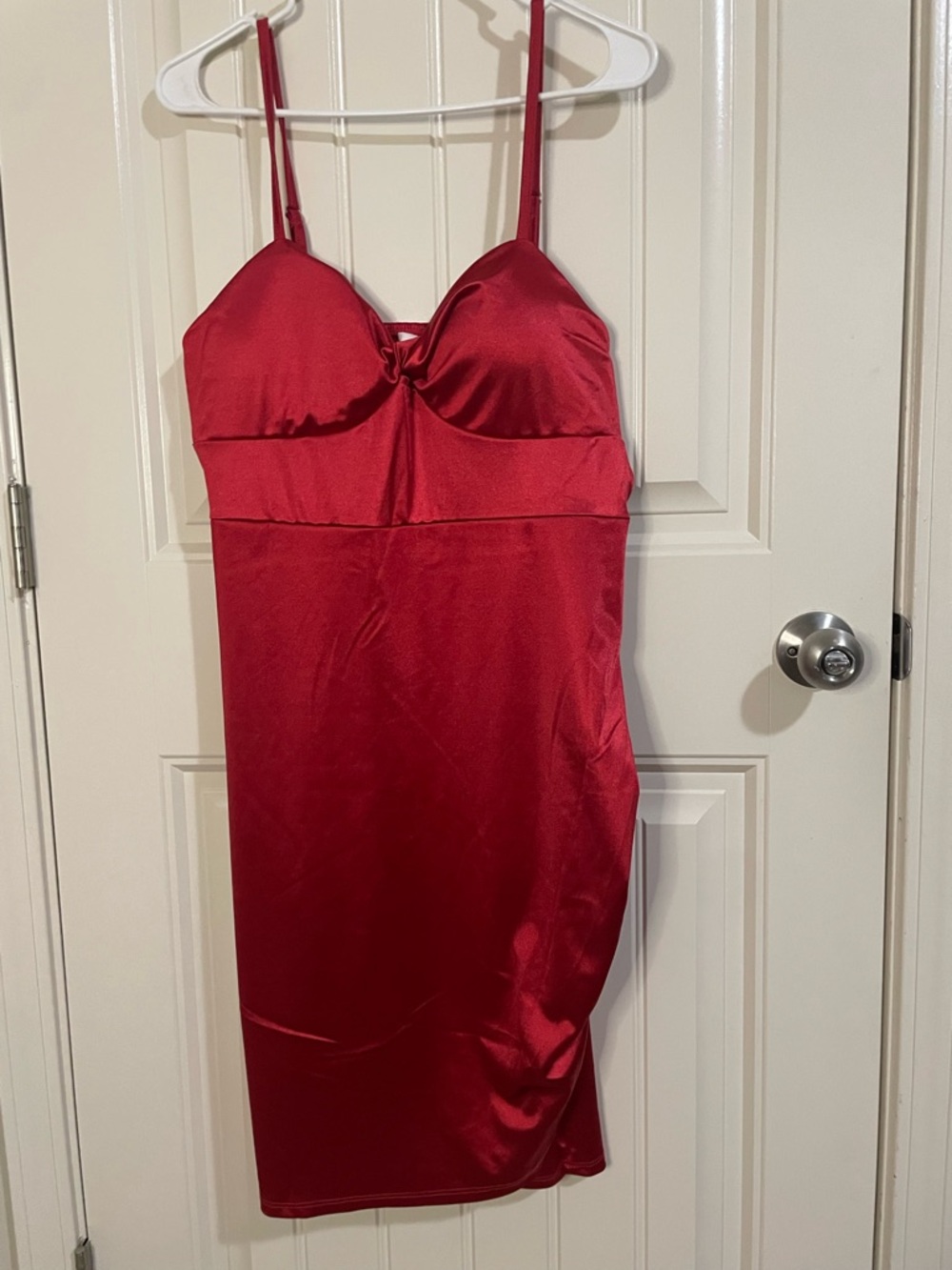 Maddie NYC Red Satin Mini Dress nwt - Picture 4 of 5